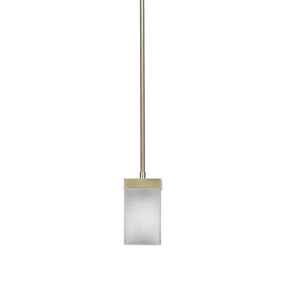 Toltec Lighting Nouvelle 1 - Light Pendant in  New Aged Brass with 4" Square White Muslin Shade