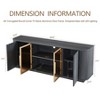 64 Inch Modern TV Stand, Wooden Entertainment Center with Storage, TV Console Table, Sideboard Buffet Cabinet for Living Room, Black Glass Door - 3 of 4
