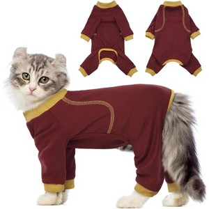 Sticky Hair Cat Clothes, Anti-Shed Cat Onesie Recovery Suit, Prevent Fur Shedding Shirts for Cats Only, Kitten Pajamas Costumes Outfits for Daily Wear - 1 of 4