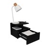 INFURNIC Nightstands Floating Nightstand with Drawer and Open Shelf Compact Wall-Mounted Storage for Bedroom, Black, 13.2"*14"*11.6" - 4 of 4