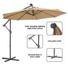Okak 10FT Outdoor Umbrella with 32 Solar LED, Easy Open Patio Umbrella with Crank, Heavy Duty Umbrella for Poolside, Garden, Taupe - 4 of 4