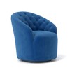 SEYNAR Modern Velvet Upholstered 360 Degree Swivel Barrel Chair with Button Tufted Back Set of 2 - 3 of 4