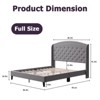 Full Size Bed Frame, Upholstered Platform Bed with Wingback Headboard and Button Tufted Design - 2 of 4