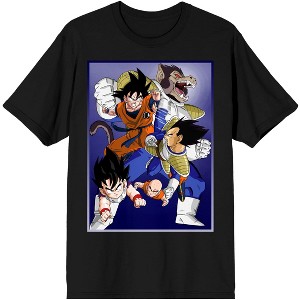 Dragon Ball Z Anime Cartoon Character Group Men's Short Sleeve Graphic Tee Shirt - 1 of 3