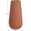 Storied Home Round Stoneware Fluted Vase with Embossed Lines - 3 of 4