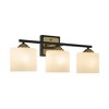 ALOADECOR 21'' 3-Light Modern Elegant Brass And Black Bathrooom Vanity Light With Milk White Glass Shades - 3 of 4