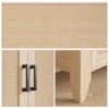 30" Rattan Sideboard Buffet Cabinet with Doors and Shelves, Wood Accent Console Cabinet for Living Room, Dining Room, Kitchen, Natural Oak - 2 of 4