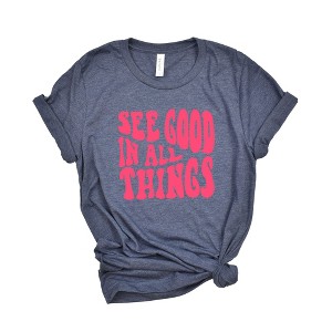 Simply Sage Market Women's See Good In All Things Wavy Short Sleeve Graphic Tee - 1 of 2