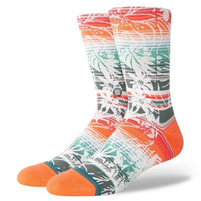 STANCE x WADE Men's Floral Print Fronder Crew Socks - Blue L