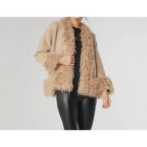 Women's Marley Shaggy Fur Trim Cardigan - COCO + CARMEN - 1 of 3