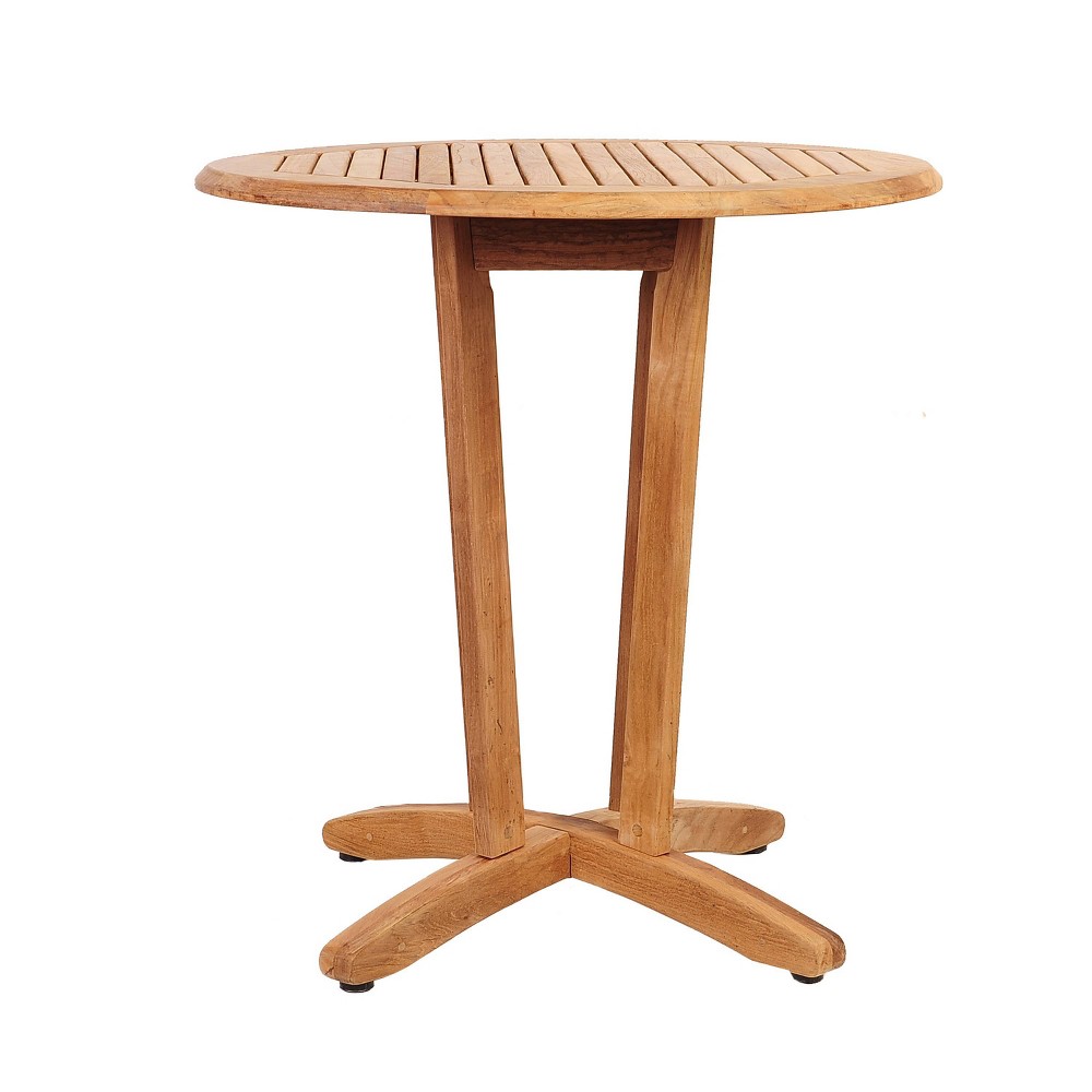 Photos - Coffee Table Amazonia Eucalyptus Round Sumba Outdoor Patio Dining Table Natural Wood: 29" Height