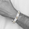 Black Bow Jewelry 10mm Stainless Steel, 14K Yellow Gold Accent Link Bracelet, 8.5 Inch - 4 of 4