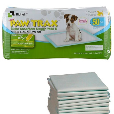 Paw Trax Super Absorbent Doggy Training Pads, 50 Pack