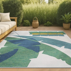 JONATHAN Y Shelby Coastal Vintage Abstract Palm Leaf Indoor/Outdoor Area Rug - 1 of 4