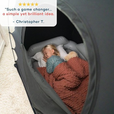 Black Portable Blackout Sleep Tent with Fan for Babies and Toddlers
