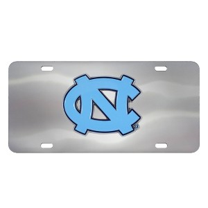 NCAA University of North Carolina Tar Heels Stainless Steel Metal License Plate - 1 of 4