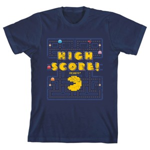 Pacman High Score Youth Navy Blue Graphic Tee - 1 of 2