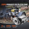 VEVOR Hydraulic Log Splitter Pump, 22GPM, 2 Stage 4000PSI Wood Log Splitter Pump, 1-1/4'' Inlet 3/4'' NPT Outlet 3600 RPM Aluminum, Silver - 3 of 4