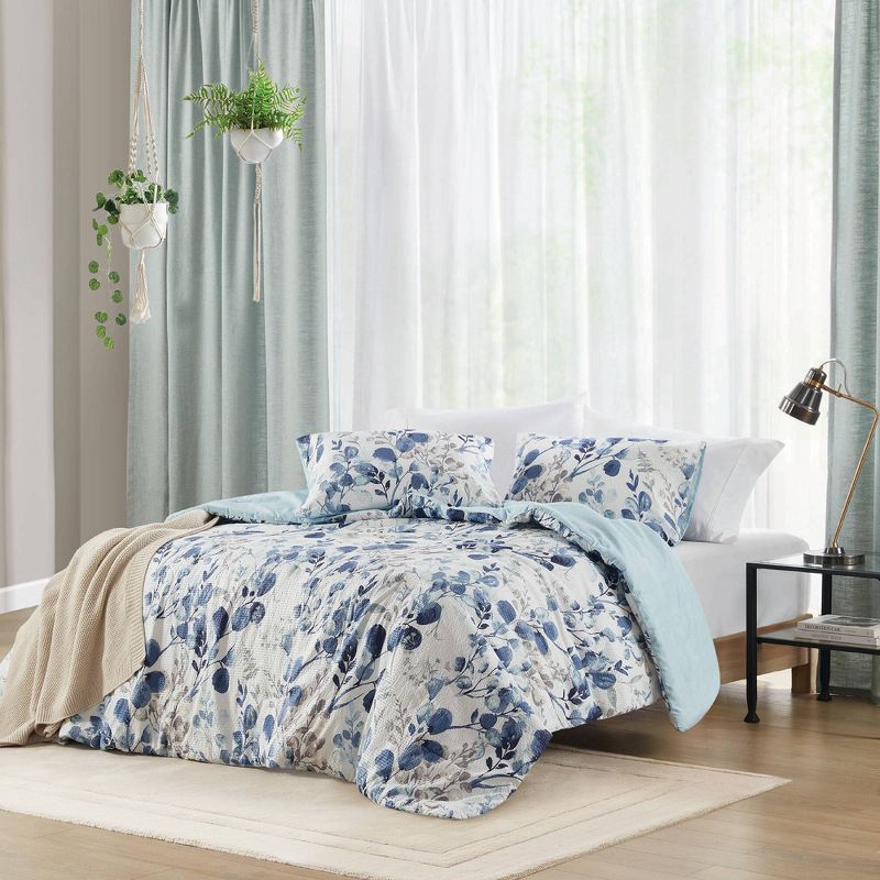 510 Design Gabby Reversible Floral Botanical Seersucker Comforter Set, 3 of 23