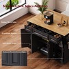 Whisen 54 inch Large Kitchen Island with Rubber Wood Drop Leaf, Embossed Texture Rolling Kitchen Cart - 4 of 4