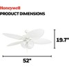 Honeywell Palm Lake 52" Indoor Outdoor Ceiling Fan w/ Light & Pull Chain, White - 2 of 4