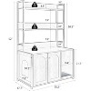 52in Tall Cat Litter Box Furniture, Litter Box Enclosure, 3 Layers Storage Shelf for Most of Litter-Box, Indoor Cat House Kitty Washroom - 2 of 4