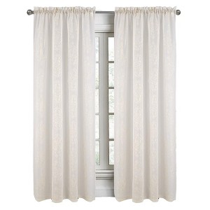RT Designers Collection Andrea Emb Metallic Doily Rod Pocket Room Darkening Curtain Panels for Bedroom 54" x 95" Gold - 1 of 4