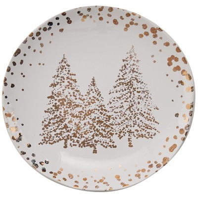 Split P Golden Christmas Salad Plate Set - White