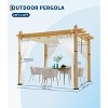 10x10 Ft Outdoor Pergola, Retractable Pergola with Adjustable Canopy, 4 Curtains, Weatherproof, Small Patio Pergola Canopy for Backyard, Garden - 2 of 4