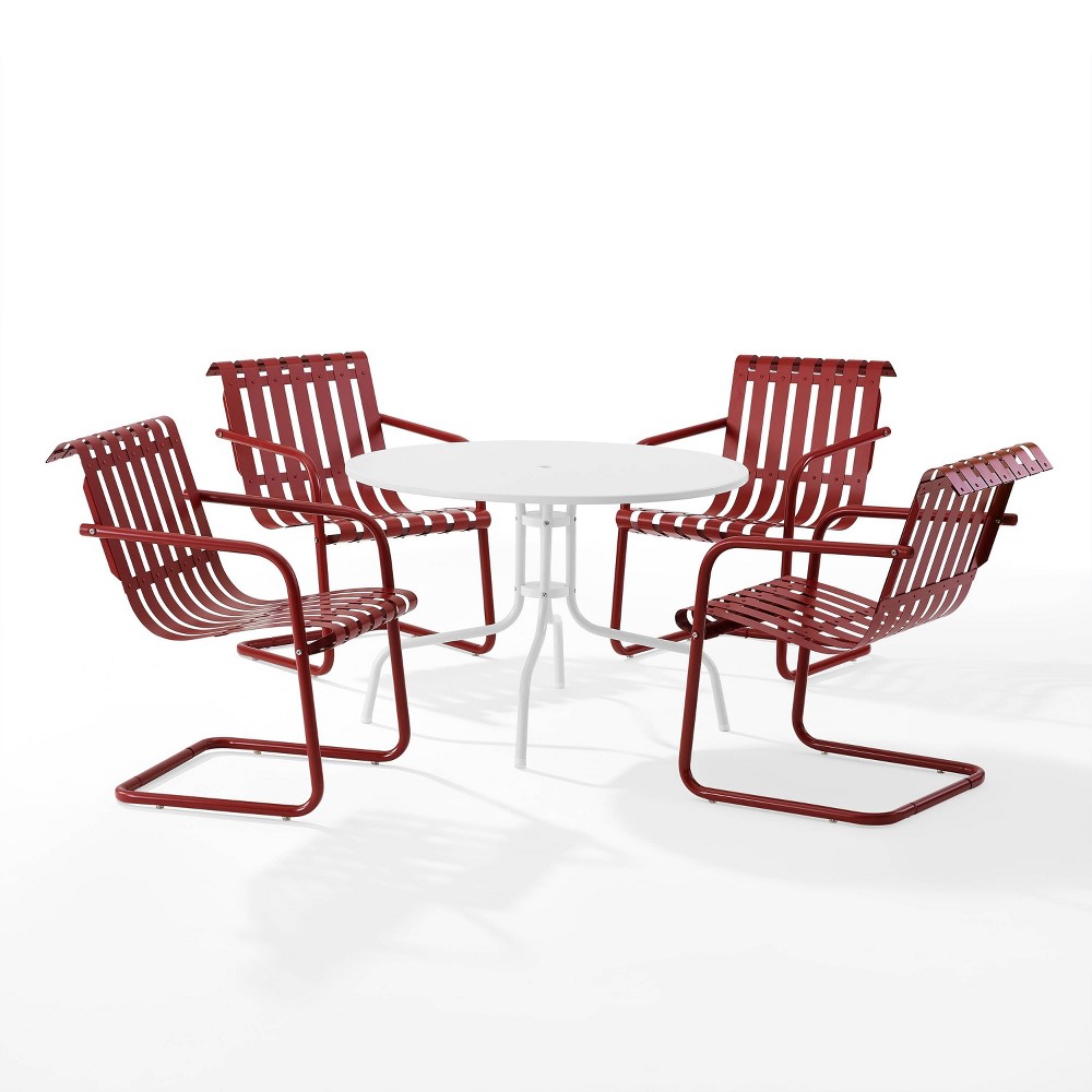 Photos - Garden Furniture Crosley Gracie 5pc Outdoor Metal Dining Set: Retro Style, UV & Rust Resistant - Cr 