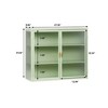 27.56" Glass Doors Modern Two-door Wall Cabinet with Featuring Three-tier Storage, Mint Green - 2 of 4