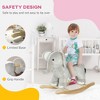 Vynxaria Rocking Horse, Kids Rocking Animal,Plush Ride on Toy for Years 2-4, Gray - 4 of 4