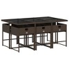 vidaXL Patio Dining Set with Cushions Table and Chairs Outdoor Poly Rattan - Brown Glass 6 Pieces - 3 of 4