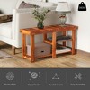 Resenkos 3-Tier Shoe Rack Bench, Acacia Wood Shoe Organizer, Rustic Entryway Bench With Storage Shelves, Teak - 3 of 4