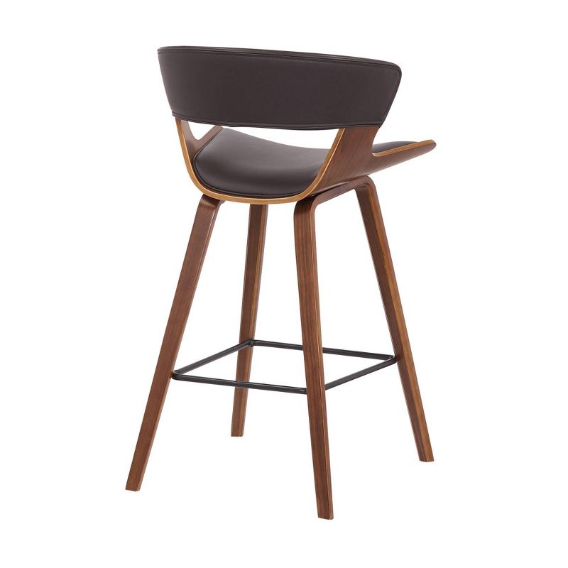 26" Jagger Faux Leather Wood Counter Height Barstool - Armen Living, 4 of 6