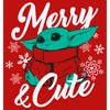 Juniors Womens Star Wars The Mandalorian Christmas The Child Merry and Cute T-Shirt - 2 of 4
