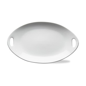 tagltd Whiteware Baguette Large Porcelain Dinnerware Serving Tray Platter, 19.25L x 11.5W x 1.625H, Dishwasher Safe - 1 of 3