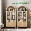 NEWLAYOUT 71" Tall Wooden Cabinet Arched Storage Cabinet with 2 Doors and Shelves for Living Room - 4 of 4