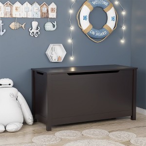 Wooden Toy Box Storage With Safety Hinge, Lid Storage Bench For Bedroom Living Room Playroom Boys & Girls, Toddlers Toy Storage Chest - 1 of 4