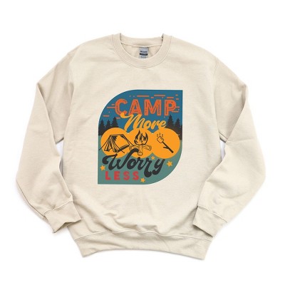 Simply Sage Market Women's Graphic Sweatshirt Camp More Worry Less Badge