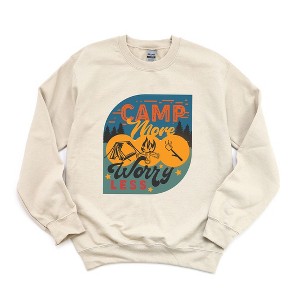 Simply Sage Market Women's Graphic Sweatshirt Camp More Worry Less Badge - 1 of 4