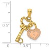 Black Bow Jewelry 14k Two Tone Gold Heart Lock and Key Pendant, 15mm - 3 of 4