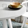 Roundhill Furniture Edo Contemporary Round Dining Table, Trestle Base, White Finish - 3 of 4