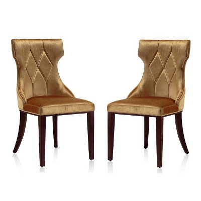 Set of 2 Reine Velvet Dining Chairs - Manhattan Comfort