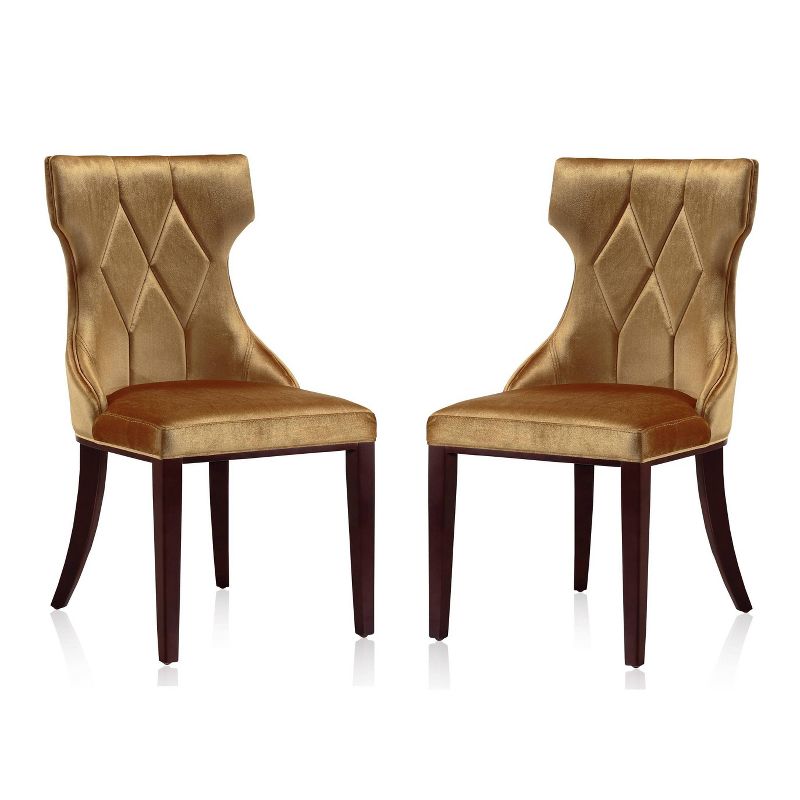 Set of 2 Reine Velvet Dining Chairs - Manhattan Comfort, 1 of 11