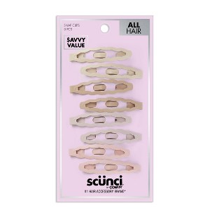 scünci Scalloped Edge Hair Snap Clips - Neutral - All Hair - 8pk - 1 of 4