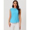 INSPIRE CHIC Women's Ruffled Curved Hem Business Office Vintage Sleeveless Blouse - 2 of 4