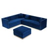 CAVINAS Vertical Channel Tufted Ottoman Bench, Big Size Velvet Ottoman, Modern Upholstered Foot Rest with Gold Stainless Steel Base - 2 of 4