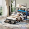 Bed Frame with 2 Drawers & Storage Headboard, Platform Metal Bed with 2 USB Ports and Outlets, No Box Spring Needed - 4 of 4