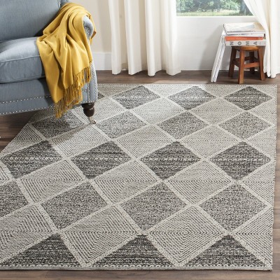 Coastal Charm Black Cotton Flatweave 4' x 6' Area Rug